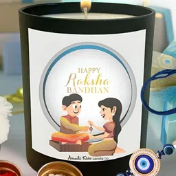 Aromatic Fables Set Of 2 Rakhi With Ocean Breeze Scented Candle & Roli Chawal-picture-11