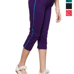 BAESD Girls Pack Of 4 Mid Rise Cotton Capris-picture-21