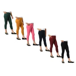 BAESD Girls Pack Of 6 Mid-Rise Skinny Fit Capris-picture-41