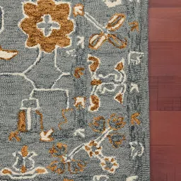 saraswatii global Orange Floral Hand-Tufted Wool Carpets image 3