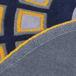 PRESTO Yellow & Blue Geometric Hand Tufted Round Carpet image 4