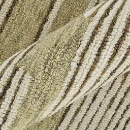 saraswatii global  Off White & Green Striped Hand-Tufted Carpet image 5