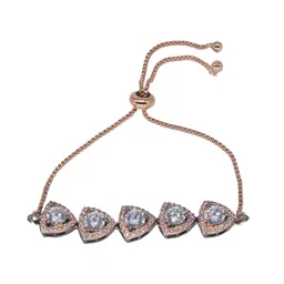 Manikya American Diamond Studded Rose Gold-Plated Charm Bracelet image 3