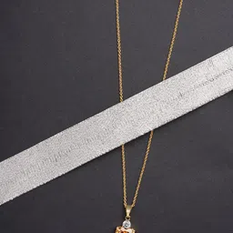 HOT AND BOLD Gold-Toned & Orange Brass Gold-Plated Oxidised Chain image 1