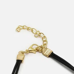 SOHI Gold-Toned & Black Gold-Plated Necklace image 3