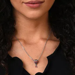 SOHI Silver-Toned & Red Silver-Plated Chain image 4