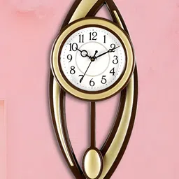 Attractionz Gold-Toned & White Analogue Contemporary Wall Clock-picture-27