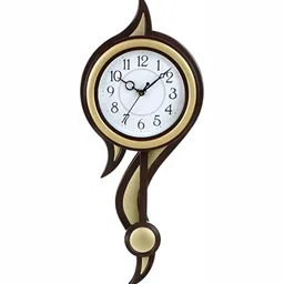 Attractionz Gold-Toned & White Textured Round Shaped Contemporary Wall Clock image 5