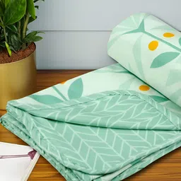 bsb home Green & Orange Printed Cotton 120 GSM Reversible Single Bed Dohar image 1