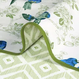 Story@home White & Green Geometric Cotton AC Room 150 GSM Reversible Single Bed Dohar image 3