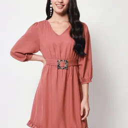 Beatnik V-Neck A-Line Dress-image-52