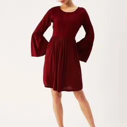 DressBerry Bell Sleeves Flared Dress-image-11