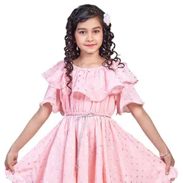 Nottie Planet Pink Polka Dots Printed Fit & Flare Dress image 3