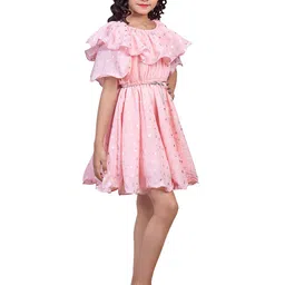 Nottie Planet Pink Polka Dots Printed Fit & Flare Dress image 4