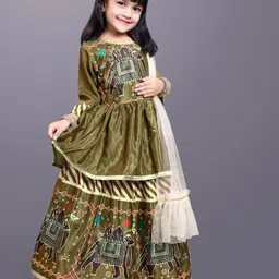 BAESD Girls Printed Ready To Wear Lehenga & Blouse With Dupatta image 5