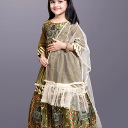 BAESD Girls Printed Ready To Wear Lehenga & Blouse With Dupatta image 3