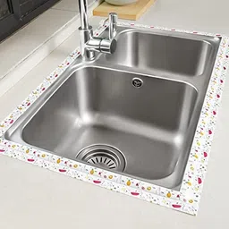 latehimak Waterproof Tape for Kitchen Sink Oil Proof Caulk Kitchen Sink Tape Waterproof for Corner Caulk Self Adhesive Sealing Tape Gap Sealer for Platform Bathroom (Multi Print1 Pcs) (1) image 4