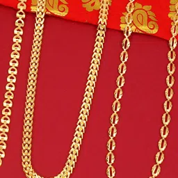 Ramdev Art Fashion Jwellery Set Of 3 Gold-Plated Minimal Necklace image 3