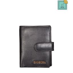 Sassora Unisex Black Leather Card Holder-picture-12