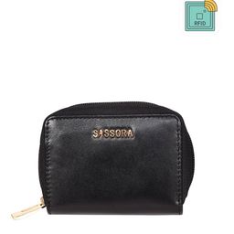 Sassora Unisex Black Leather Card Holder-picture-31