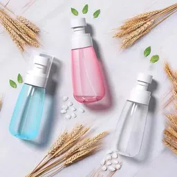 hidak Mist Spray Bottle for Toiletries Empty Refillable Reusable Cosmetic Fine Mist Perfume Travel Spray Bottle for Toners, Face, & Hair Mist (3-Pice) (Pink) image 5