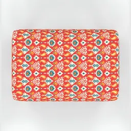 Chumbak Nawaab Bench Small - Red Ikkat Lounge Chair image 3