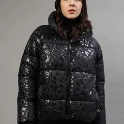 DKNY Typography Printed Mock Collar Puffer Jacket-picture-25