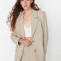 Trendyol Single-Breasted Notched Lapel Collar Blazer-picture-25