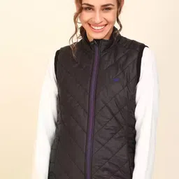 Wildcraft Women Black Lightweight Longline Padded Jacket-picture-27