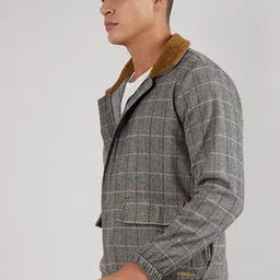 Campus Sutra Winter Wear Geometric Printed Windcheater Cotton Tailored Jacket-picture-41