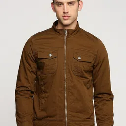 SHOWOFF Mock Collar Windcheater Cotton Open Front Jacket image 3