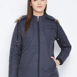 VERO AMORE Women Navy Blue Insulator Padded Jacket-picture-10