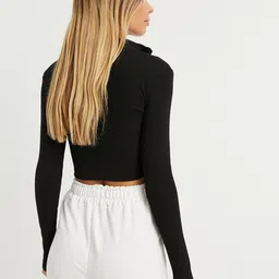 Cool & Sexy Collarless Cropped Knitted Tailored Jacket image 3