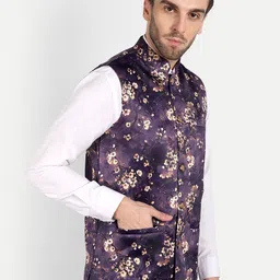 Vandnam Fabrics Men Floral Printed Nehru Jacket image 4