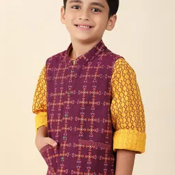 Fabindia Boys Printed Pure Cotton Nehru Jacket image 4