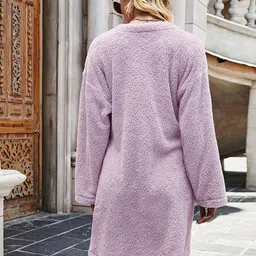 StyleCast Women Lavender Longline Open Front Jacket image 2