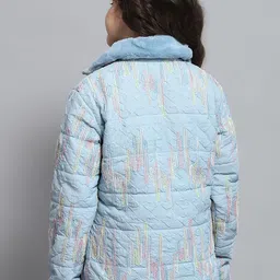 Monte Carlo Girls Mock Collar Self Design Casual Lightweight Padded Jacket image 2