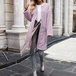 StyleCast Women Lavender Longline Open Front Jacket image 4