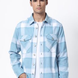 RARE RABBIT Men Areo Checked Cotton Tailored Shacket-picture-40