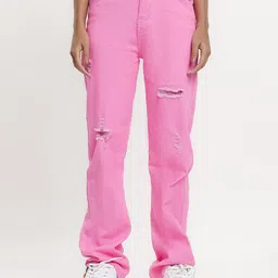 FREAKINS Women Slim Fit High-Rise Mildly Distressed Pure Cotton Jeans-image-71