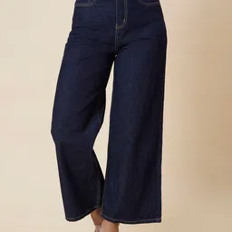 Globus Women Blue Mid-Rise Wide Leg Fit Light Fade Jeans-picture-27