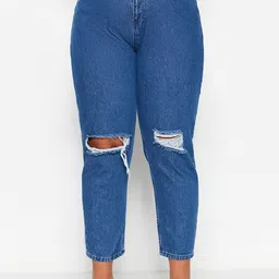 Trendyol Women Mid-Rise Mildly Distressed Jeans-image-12