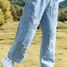 INCLUD Girls Straight Fit Pocket Patch Applique Jeans image 2