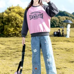 INCLUD Girls Straight Fit Pocket Patch Applique Jeans image 3