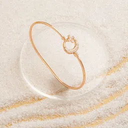 AMI Women Brass Cubic Zirconia Rose Gold-Plated Kada Bracelet-picture-41