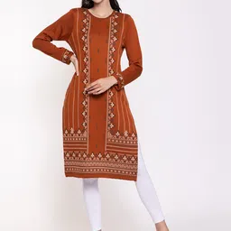 KEIKO Ethnic Motifs Woven Design Straight Kurta-picture-36