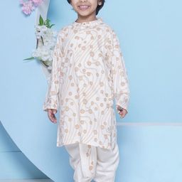 Sethukrishna Boys Geometric Mandarin Collar Printed Straight Kurta-picture-26