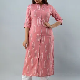 GULMOHAR JAIPUR Ethnic Motifs Printed Straight Kurta-image-42