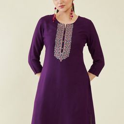 Soch Geometric Yoke Design Thread Work Kurta-picture-41