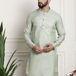 SOJANYA Ethnic Motifs Woven Design Jacquard Kurta-picture-25